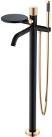 Смеситель для ванны Boheme Stick 129-BG.2 Черный матовый Золото