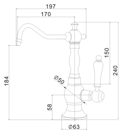 Кран Zorg Stone ZR 01 bronze для фильтра 