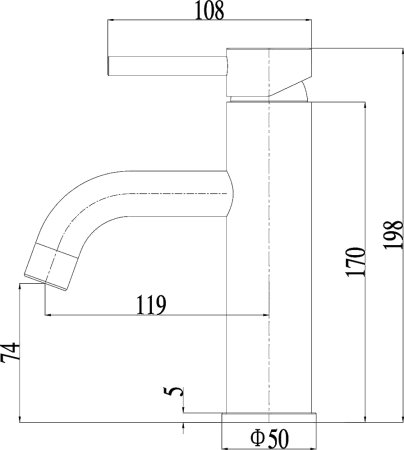 Смеситель Zorg Inox SZR-1101 для раковины 