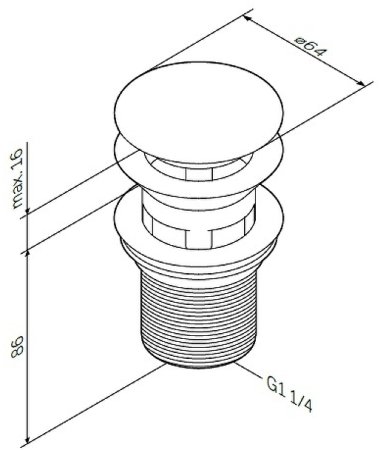Донный клапан AM.PM F070M100 Click-Clack Хром 