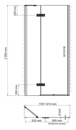 Душевая дверь WasserKRAFT Aller 10H05LWHITE 120х200 см, левая 