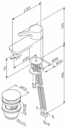 Смеситель на раковину AM.PM X-Joy S F85B82100 с донным клапаном Хром 