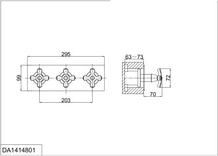 Смеситель для ванны встраиваемый DK Hessen Lorsch (DA1414801) 