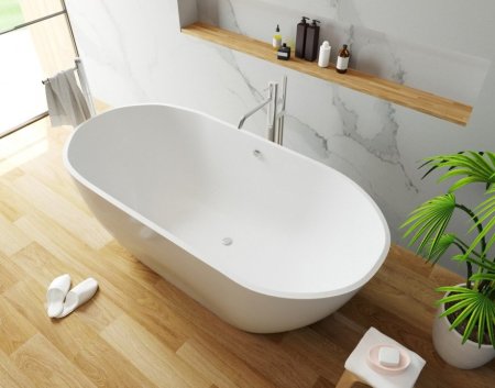 Ванна отдельностоящая из литьевого мрамора Эстет Майями 180.5x78.5 