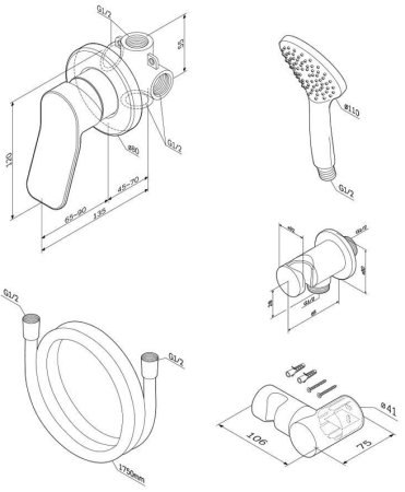 Смеситель для душа AM.PM X-Joy FB85A2H000 Хром 
