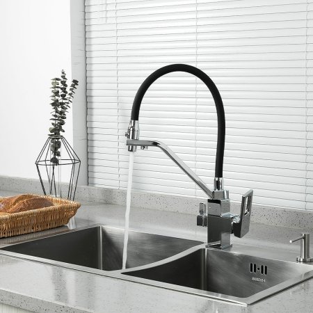 Смеситель для кухни Gappo G18 G4318 Хром Черный 