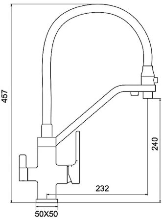 Смеситель для кухни Gappo G18 G4318 Хром Черный 