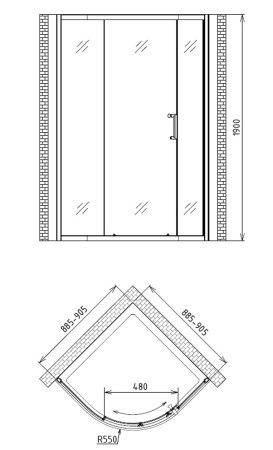 Душевой уголок Gemy Victoria S30071A 
