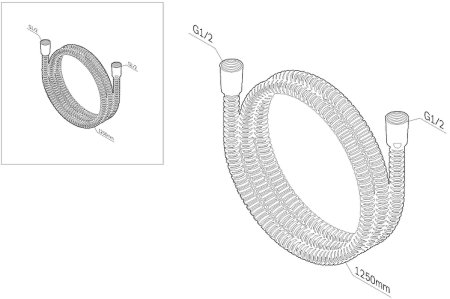 Душевой шланг AM.PM 125 F0412300 Хром 
