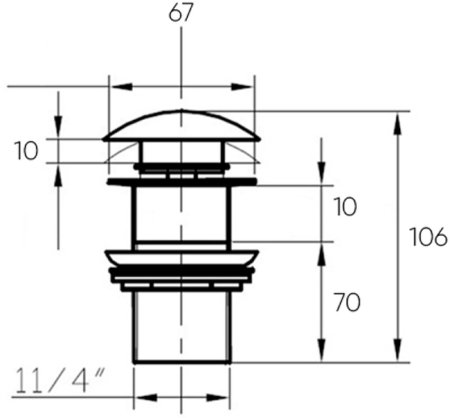 Донный клапан Bronze de Luxe 1001MH click-clack Жемчужный 