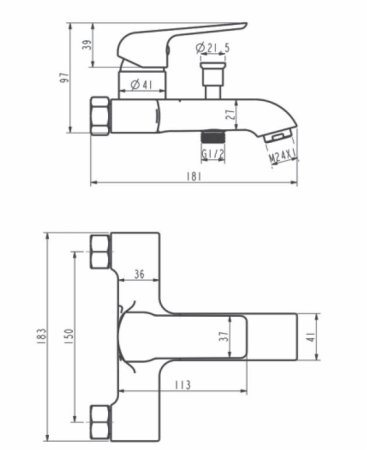 Смеситель для ванны и душа ESKO DUBLIN (DB 54) 