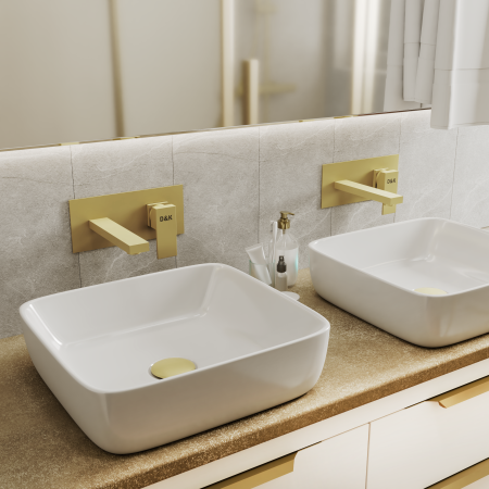 Смеситель для раковины DK встраиваемый настенный матовое золото Bayern.Liszt (DA1514407) 