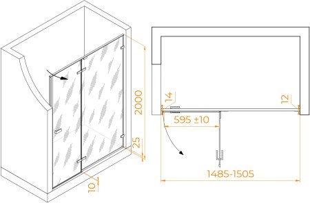 Душевая дверь RGW SV-004Gr 1500 