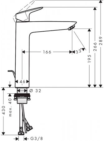 Смеситель для раковины Hansgrohe Logis 71090000 Хром 