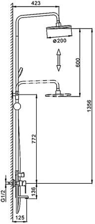Душевая система Frap F2428 Хром 