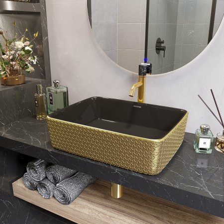 Раковина-чаша Grossman Color 48 GR-3016GBR Золото Черная 