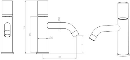 Смеситель для раковины Boheme Stick 121-GCR.2 Золото Хром 