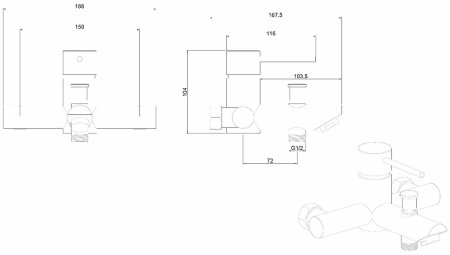 Смеситель для ванны Allen Brau Glority 5.51003-00 Хром 