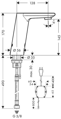 Смеситель для раковины Hansgrohe Metris S 31102000 Хром 