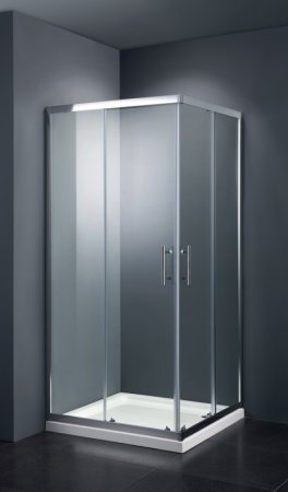 Душевой уголок Black&White Stellar Wind S102 90х90 1029090 профиль Серебристый хром стекло прозрачное 