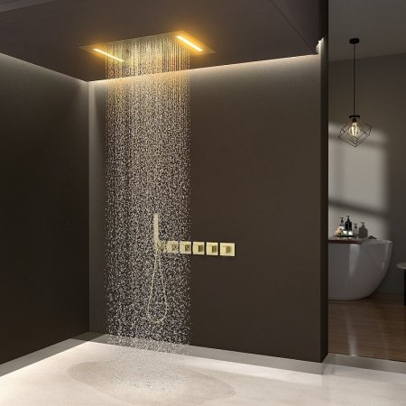 Душевая система Timo Petruma SX-5229/17SM с термостатом Золото матовое 