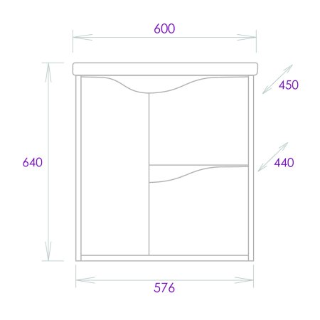 Тумба с раковиной Onika Брендон 60.13 камень светлый / бетон крем 