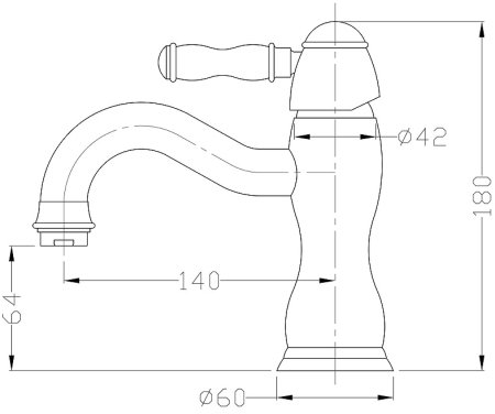Смеситель для раковины Bronze de Luxe Tiffany 1901CR Хром 
