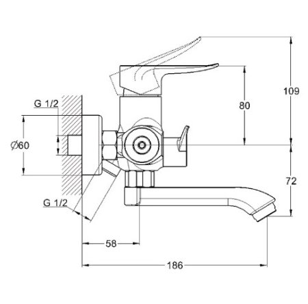 Смеситель G-Lauf GOB3-A134 для ванны 