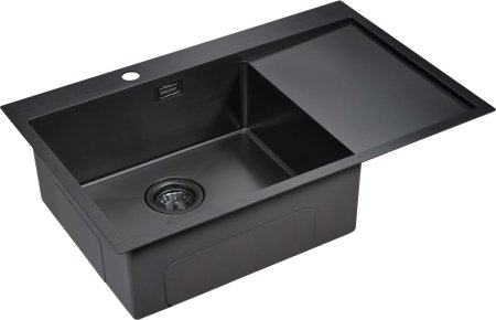 Мойка кухонная Paulmark Elde PM807851-GML вороненая сталь 