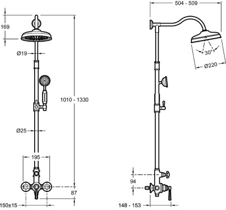 Душевая система Jacob Delafon Cleo 1889 E24311-CP Хром 