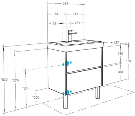 Тумба с раковиной Aquaton Сканди 70 1A2518K0SD010 подвесная Белая 