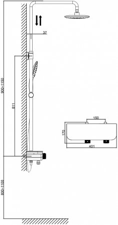 Душевая стойка D&K Potsdam DA2193701B17 
