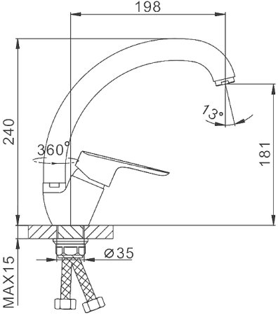 Смеситель для кухни Frap H703 F41703-B Хром 