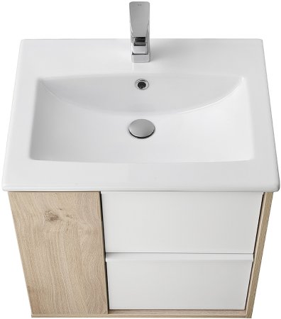 Тумба под раковину Aquaton Бостон 60 1A252501BN010 подвесная Дуб эврика Белый 