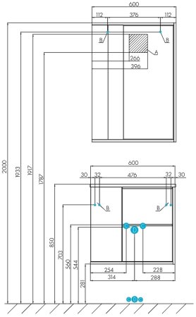 Тумба под раковину Aquaton Бостон 60 1A252501BN010 подвесная Дуб эврика Белый 