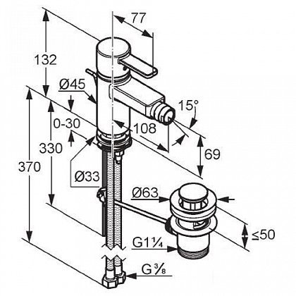 Смеситель для биде Kludi Zenta 385308675 