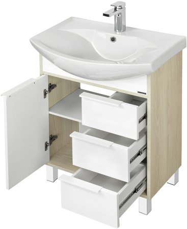Тумба под раковину Aquaton Рико 60 1A213301RIB90 Белый Ясень фабрик 
