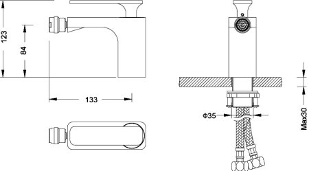 Смеситель Timo Torne 4362/03F для биде, черный 