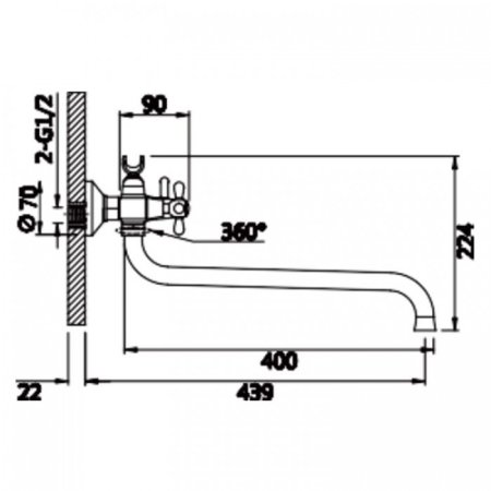 Cмеситель для ванны ViEiR V120141 Хром 