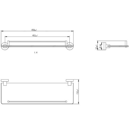 Стеклянная полка Melana MLN-861004 Сатин Хром 