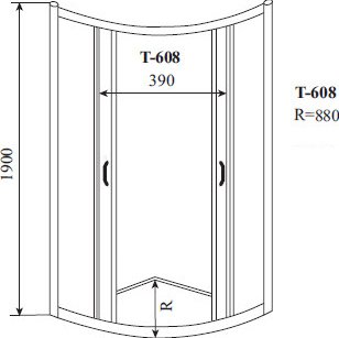 Душевой уголок Timo Altti-608 Foggy Glass 80х80 см 