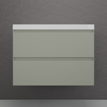 Тумба подвесная Style Line "Манхэттен 80" ЭМАЛЬ под ASTI 80 2 ящика PLUS олива 