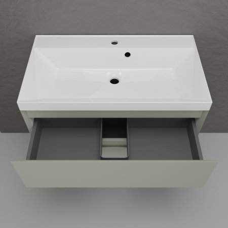 Тумба подвесная Style Line "Манхэттен 80" ЭМАЛЬ под ASTI 80 2 ящика PLUS олива 