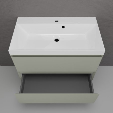 Тумба подвесная Style Line "Манхэттен 80" ЭМАЛЬ под ASTI 80 2 ящика PLUS олива 