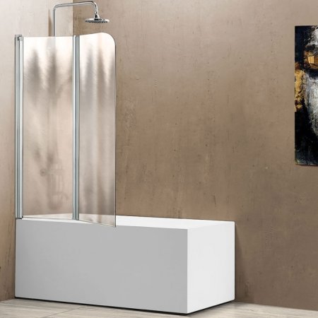 Шторка на ванну Vincea VSB-12114CH-L 114x140 профиль Хром стекло шиншилла 