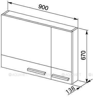 Зеркало-шкаф Aquanet Нота 90 светлый дуб 