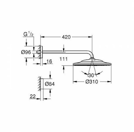 Верхний душ Grohe Rainshower SmartConnect 26640000 Хром 