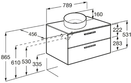 Тумба под раковину Roca Victoria 80 A857470806 подвесная Белый глянец 