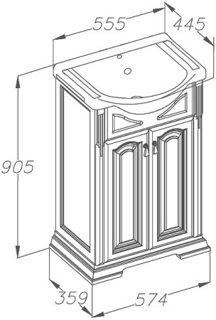 Тумба под раковину Opadiris Риспекто 55 00-00005752 Орех антикварный 