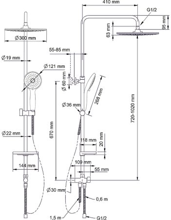 Душевая система Swedbe Calypso 5101 Хром 
